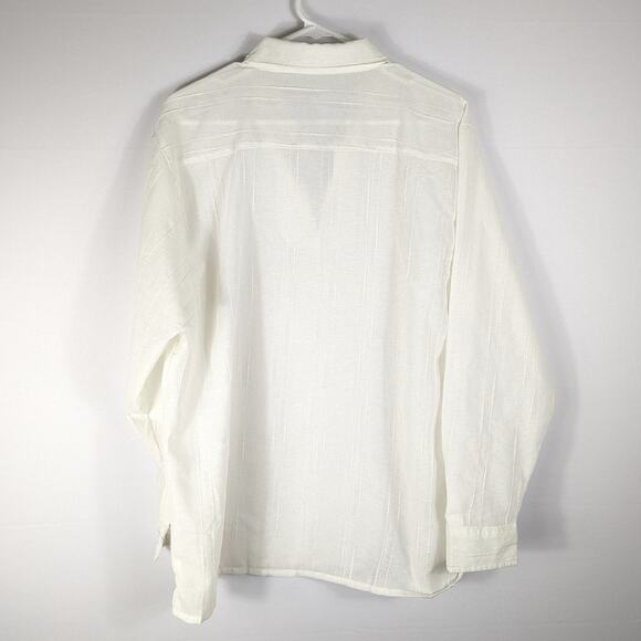 IC Collection L White Textured Split Neck Blouse Long Sleeve Women’s Top - Picture 4 of 4